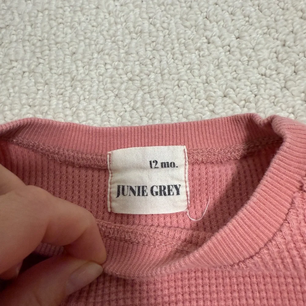 Junie Grey 12M Waffle Knit Baby Romper Top in Dusty Rose